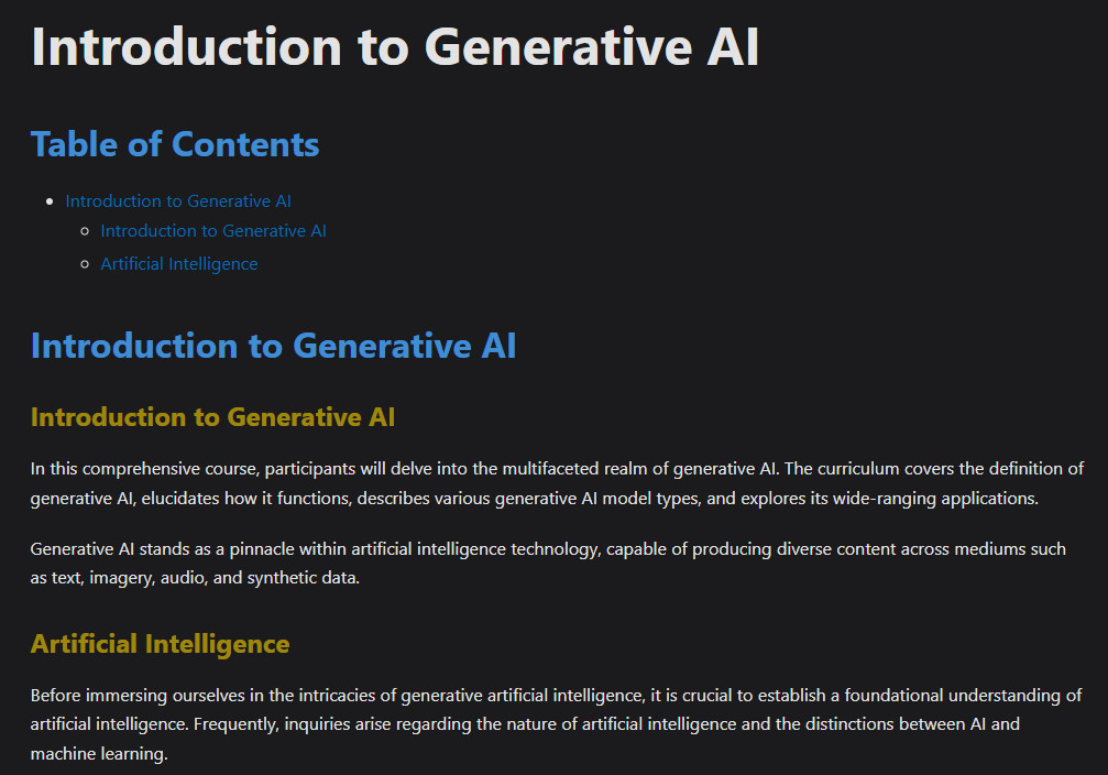 Introduction to Genenerative AI